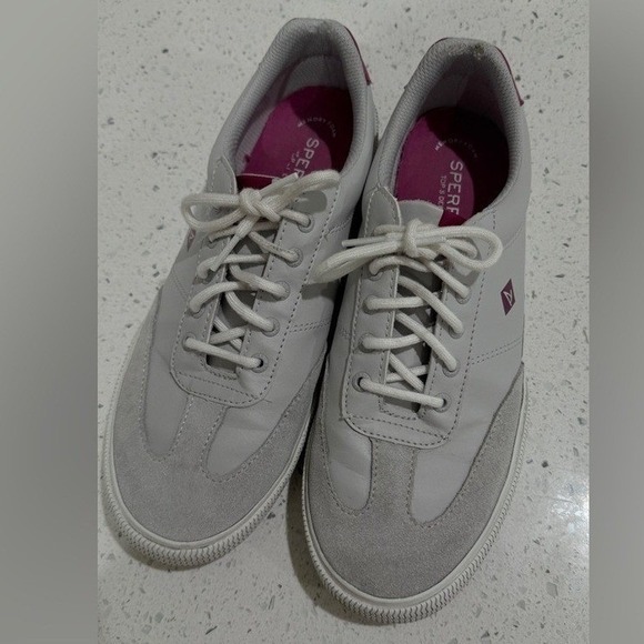 Sperry Top-Sider Shoes - Sperry Crest Vibe Grey Leather Suede Sneakers STS87267 Womens‎ 11